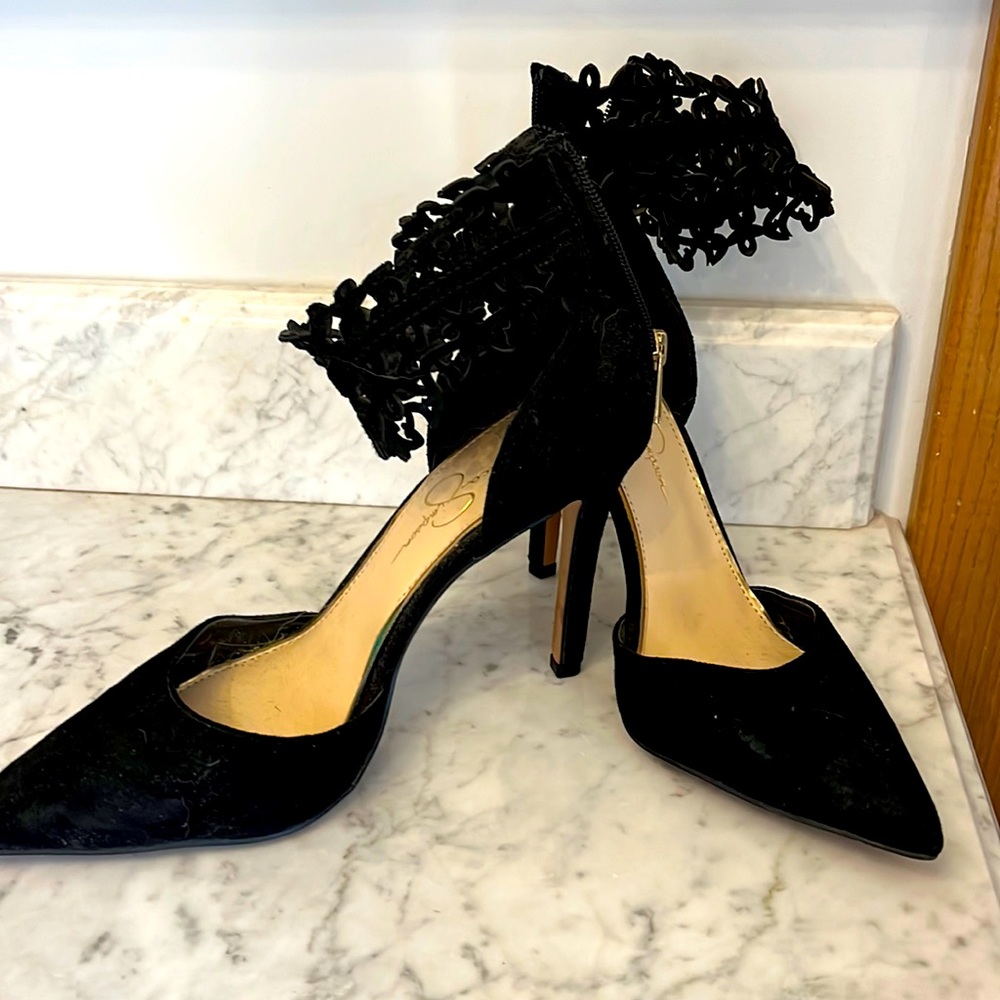 Sexy ankle strap 4 inch Jessica Simpson stilettos. 9m